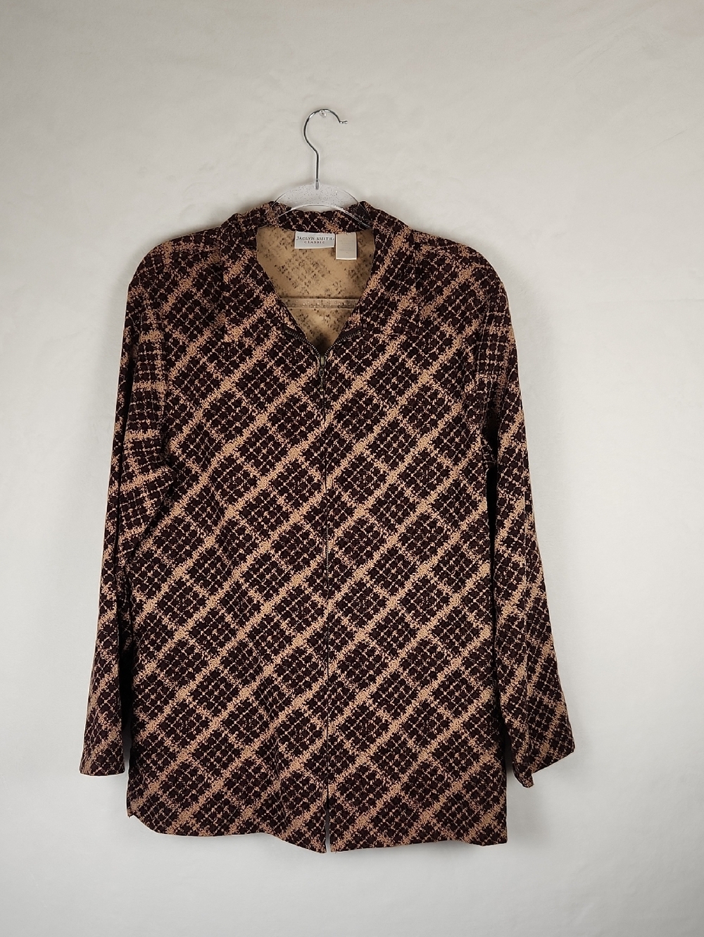 Jaclyn Smith Blazer Zip Up XL Brown